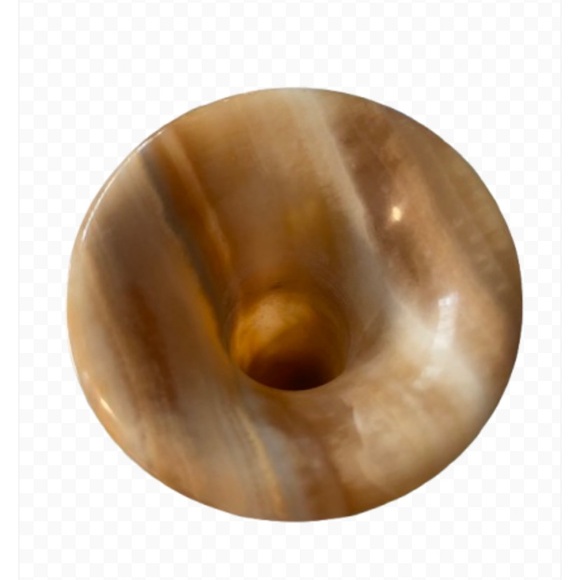 Vintage Carved Marbled Flower Vase Browns, Beiges, Swirled Colors 8" Tall - Picture 4 of 11